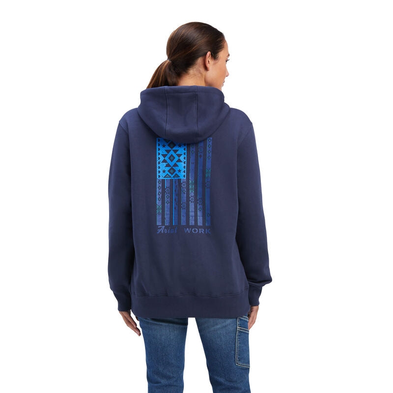 Ariat Womens Rebar Aztec Flag Graphic Hoodie