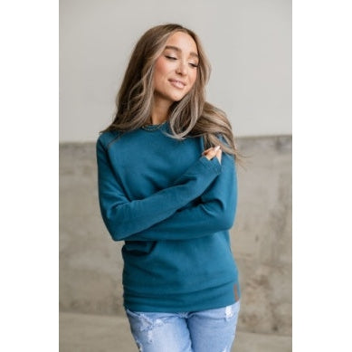 Ampersand Side Zip Pullover - Blue Jay