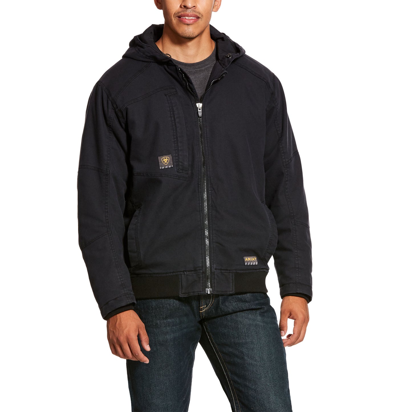 Ariat Men's Rebar Washed Dark Canvas Insulated Jacket - Black