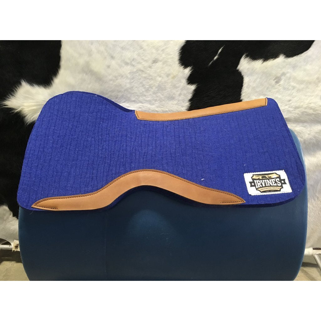 Irvine's Front Open Barrel Square Contoured 1" Wool Felt w/Wear Leather 30"x30" - Assorted Colours - Irvine Tack & Western Wear