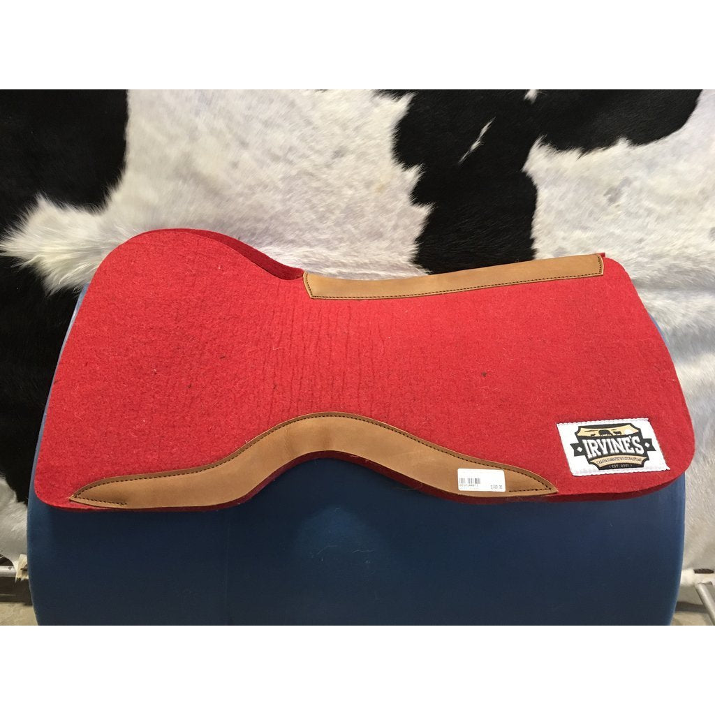 Irvine's Front Open Barrel Square Contoured 1" Wool Felt w/Wear Leather 30"x30" - Assorted Colours - Irvine Tack & Western Wear